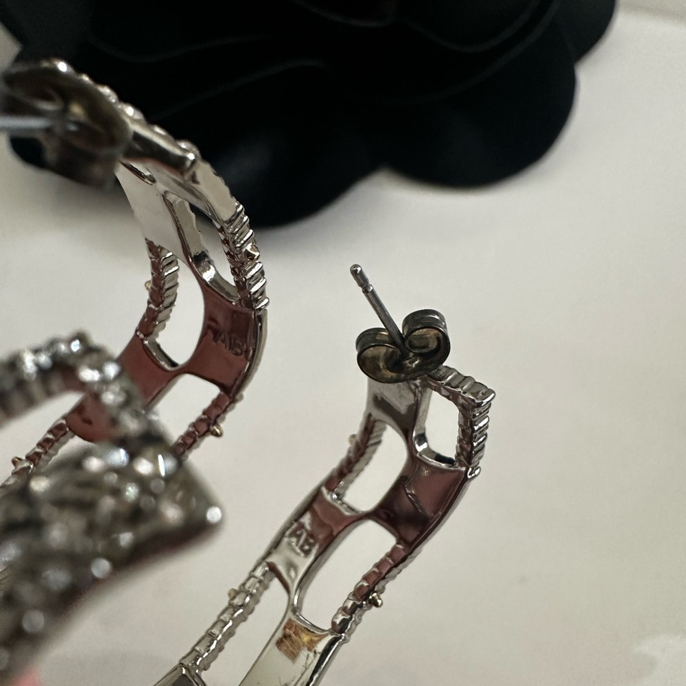 Alexis Bittar Pave Checkerboard Hoop Earrings - Picture 5 of 11